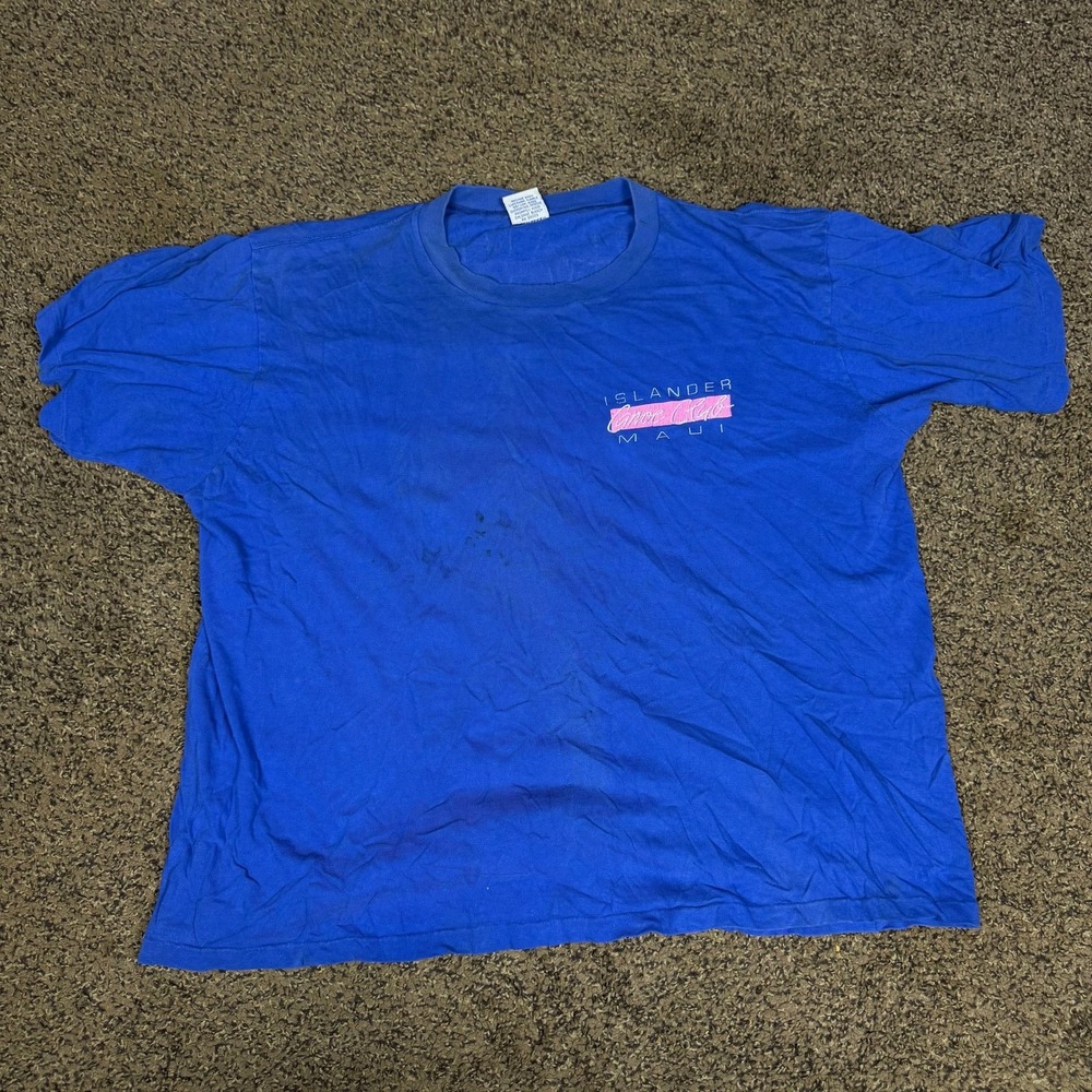 Vintage '85 Islander Canoe‎ Club Maui Hawaii Blue Tee Shirt X-large